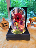 Princess Jasmine Preserved Flower Dome With Red Roses And Same Day Delivery