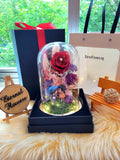 Eternal Couple V2 Preserved Flower Dome With Red Roses And Same Day Delivery