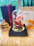 Kuromi Poker Kingdom Series 1 Preserved Flower Dome With Pink Roses And Same Day Delivery