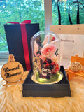 Kuromi Poker Kingdom Series 2 Preserved Flower Dome With Pink Roses And Same Day Delivery