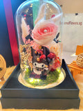 Kuromi Poker Kingdom Series 2 Preserved Flower Dome With Pink Roses And Same Day Delivery