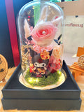 Kuromi Poker Kingdom Series 3 Preserved Flower Dome With Pink Roses And Same Day Delivery