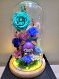 5 Roses Kuromi Preserved Flower Dome (Blue Theme)