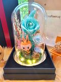 Premium Popmart Labubu Preserved Flower Dome With Tiffany Roses And Same Day Delivery.