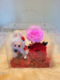 Premium Authentic Labubu Plush & Preserved Flowers Handbag