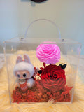 Premium Authentic Labubu Plush & Preserved Flowers Handbag
