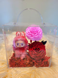 Premium Authentic Labubu Plush & Preserved Flowers Handbag