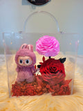 Premium Authentic Labubu Plush & Preserved Flowers Handbag