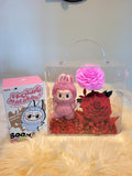 Premium Authentic Labubu Plush & Preserved Flowers Handbag