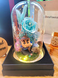 Limited Edition Crayon Shin-Chan Preserved Flower Dome With Tiffany Roses And Same Day Delivery