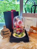 Limited Edition Crayon Shin-Chan Preserved Flower Dome With Pink Roses And Same Day Delivery