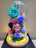 5 Roses My Melody Preserved Flower Dome (Blue Theme)