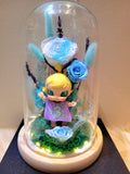 Premium Popmart Molly Preserved Flower Dome With Multi-Blue Roses And Same Day Delivery