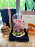 My Melody Preserved Flower Dome With Pink Roses And Same Day Delivery