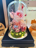 My Melody Preserved Flower Dome With Pink Roses And Same Day Delivery