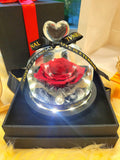 Petite Red Color Rose LED Preserved Flowers Dome. 100% High Quality Real Flowers. Comes With A Premium Gift Box.