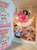 AUTHENTIC CRYBABY Plush with Acrylic Ball Preserved Pink Rose Flowers Bouquet