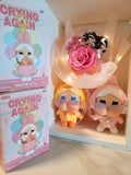 AUTHENTIC CRYBABY Plush with Acrylic Ball Preserved Pink Rose Flowers Bouquet
