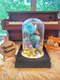 Pompompurin Preserved Flower Dome With Tiffany Roses And Same Day Delivery