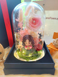 Popmart Edition Hermione Granger Preserved Flower Dome With Pink Roses And Same Day Delivery