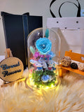 Premium Cinnamoroll Preserved Flower Dome With Tiffany Roses And Same Day Delivery