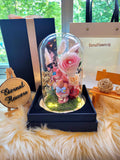 Premium My Melody Preserved Flower Dome With Pink Roses And Same Day Delivery