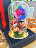 Premium Crayon Shin-Chan Rainbow Obsession Preserved Flowers Dome (Same Day Delivery Available)