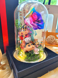 Premium Crayon Shin-Chan Rainbow Infatuation Preserved Flowers Dome (Same Day Delivery Available)