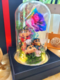 Premium Crayon Shin-Chan Rainbow Infatuation Preserved Flowers Dome (Same Day Delivery Available)