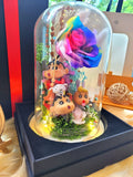 Premium Crayon Shin-Chan Rainbow Infatuation Preserved Flowers Dome (Same Day Delivery Available)