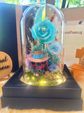 Premium Popmart Stitch With Sunglasses Preserved Flower Dome With Tiffany Roses And Same Day Delivery.