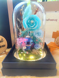 Premium Popmart Stitch Preserved Flower Dome With Tiffany Roses And Same Day Delivery