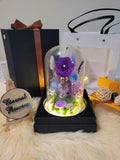 My Melody Preserved Flower Dome With Purple Roses And Same Day Delivery