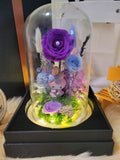 My Melody Preserved Flower Dome With Purple Roses And Same Day Delivery