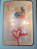 Acrylic Ball Preserved Rainbow Rose Flowers Bouquet