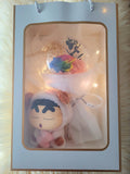 Acrylic Ball Preserved Rainbow Rose Flowers Bouquet With Crayon Shin-Chan Vinyl Plush