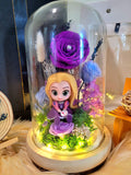 Princess Rapunzel Preserved Flower Dome With Purple Roses And Same Day Delivery