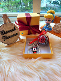 Red Rose Preserved Flower Charm With Minnie Mouse. Same Day Delivery Available.