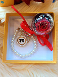 Red Rose Preserved Flower Charm. Same Day Delivery Available.