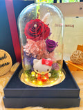 Hello Kitty Preserved Flower Dome With Red Roses And Same Day Delivery