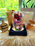 Premium Popmart Labubu Preserved Flower Dome With Red Roses And Same Day Delivery.