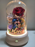 Valentine Special: (6-in-1) Bluetooth Rotating Preserved Flower Dome. Same Day Delivery.