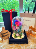 Snoopy Preserved Flower Dome With Rainbow Roses And Same Day Delivery