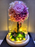 Snoopy Hydrangea Tree With Preserved Roses in Glass Dome