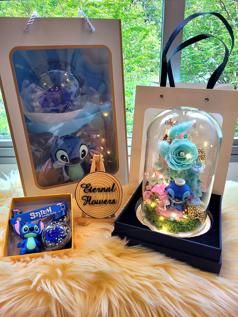 Stitch Preserved Flowers Gifts Set And Same Day Delivery