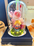 Supergirl Figurine Preserved Flower Dome With Pink Roses And Same Day Delivery