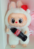 AUTHENTIC COKE LABUBU Plush with Acrylic Ball Preserved Rainbow Rose Flowers Bouquet