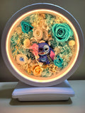 Table Lamp With Preserved Flowers and Premium Stitch. 100% High Quality Real Flowers. Same Day Delivery.