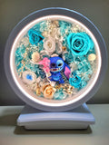 Table Lamp With Preserved Flowers and Premium Stitch. 100% High Quality Real Flowers. Same Day Delivery.