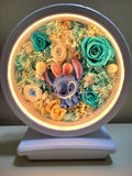 Table Lamp With Preserved Flowers and Premium Stitch. 100% High Quality Real Flowers. Same Day Delivery.